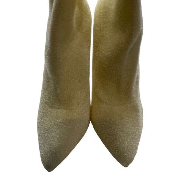Knit stretch stiletto heel,cream,white, booties, ankle boots, pointy toe, size 7 - Picture 2 of 8
